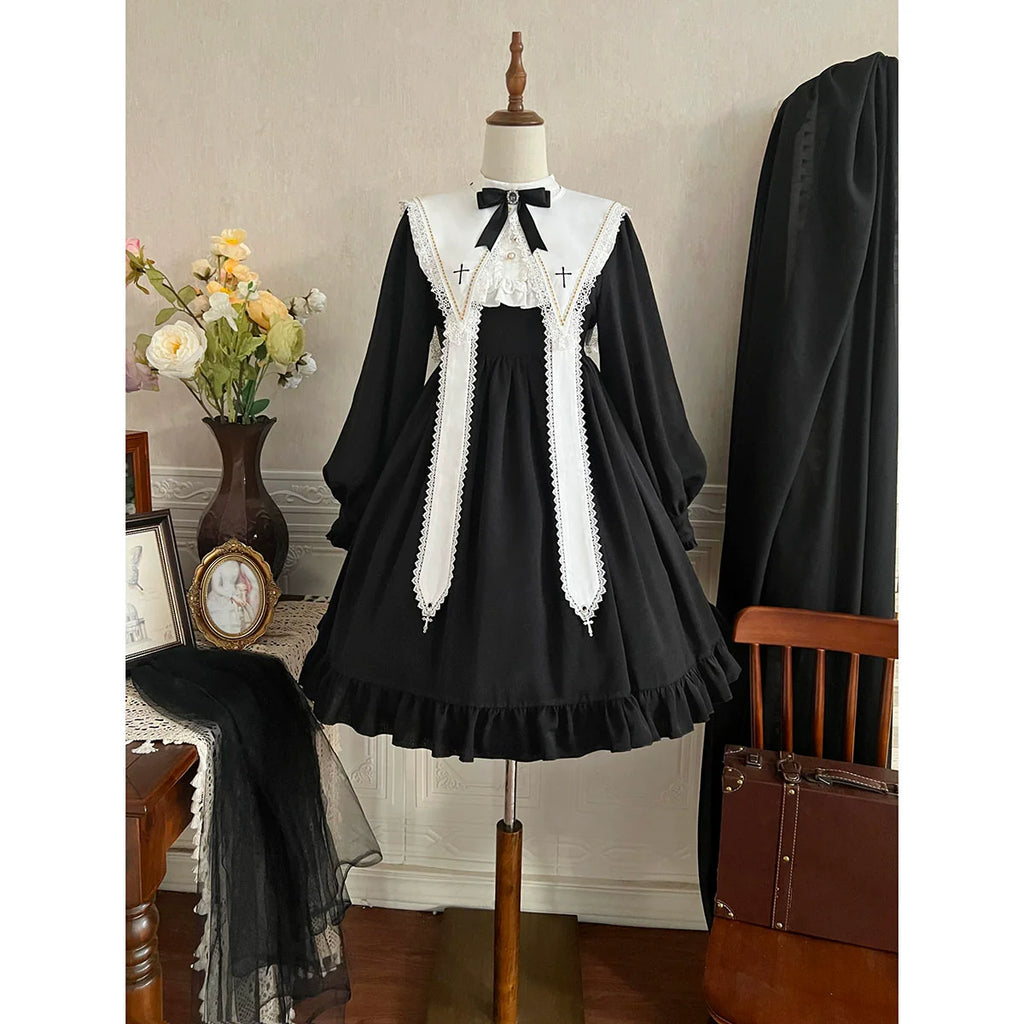 Black Nun - Gothic Lolita OP Dress - image 23
