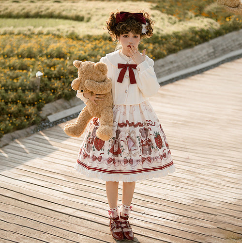 Christmas New Year Winter Lolita JSK Coat Set - image 1