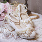 Handmade White Wedding Lolita Heel Shoes - image 2