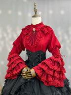 Good and Evil Angel - Gothic Lolita SK Set Retro Princess Sleeve Blouse - image 17