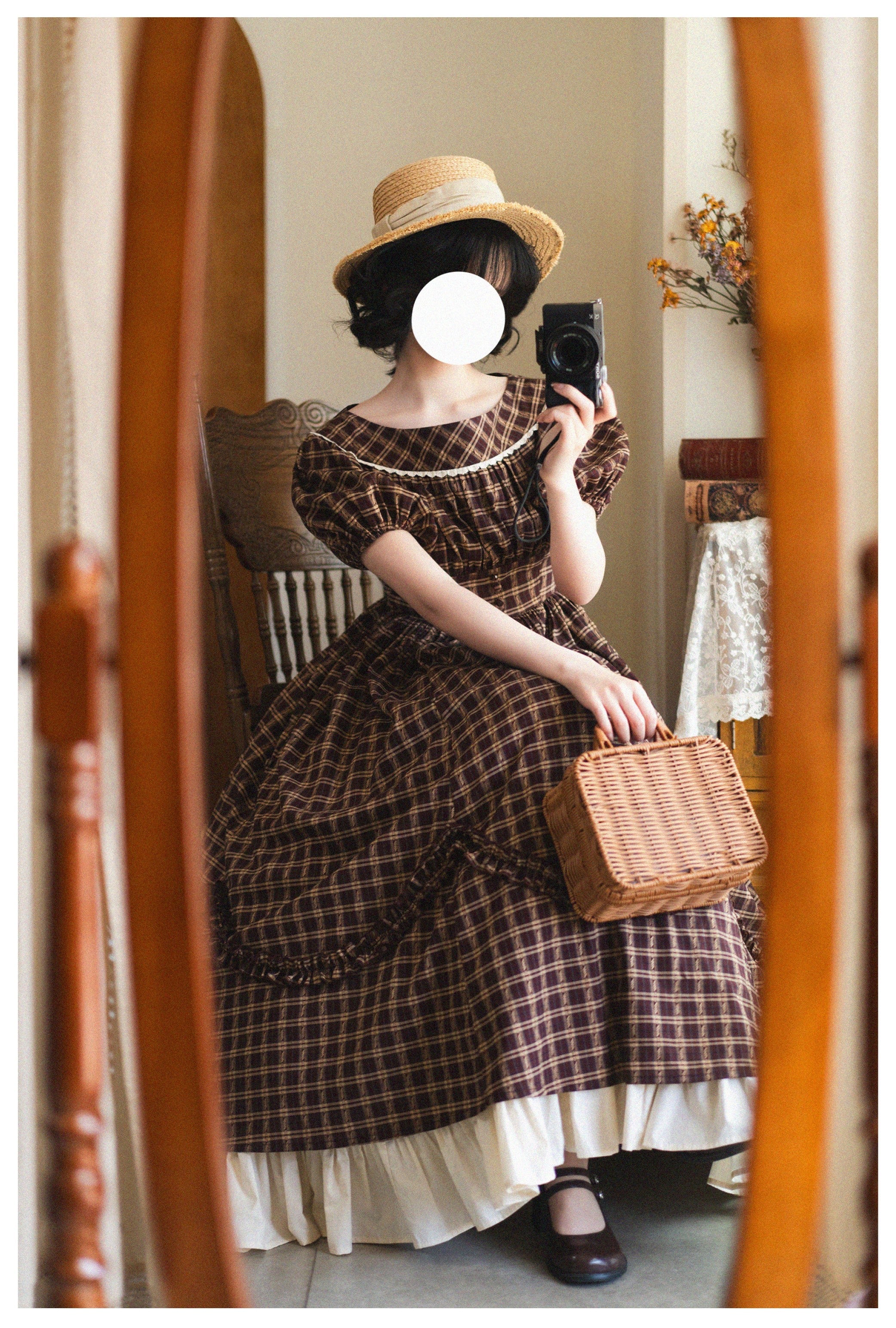 Forest Picnic - Classic Lolita OP Dress with Off-Shoulder and Lifting Hem - image 26