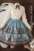 Coffee Bookshelf - Classic Lolita JSK and SK Set, Coffee Cup and Book Print - image 17