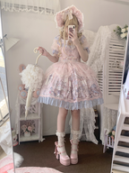 Floating Dream Lily - Elegant Lolita High Heel Shoes, Detachable Bow - image 16