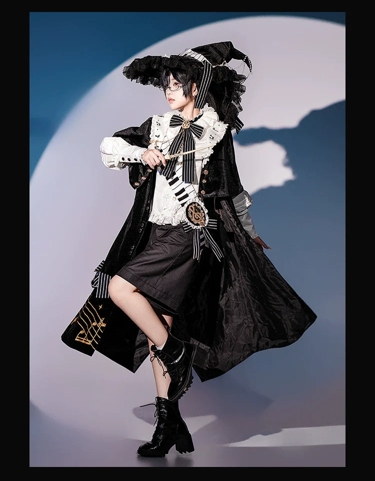 Black and White Sonata - Ouji Lolita Vest Suit and Vintage Lolita OP Dress - image 10