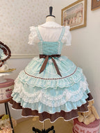 Fondant Cake - Summer Sweet Lolita JSK Dress, Tiered Ruffles and Bows - image 19