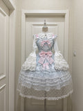 Spring Awakening - Sweet Lolita JSK and Princess-Sleeved Shirt with Lace Detail and Accessories - image 11