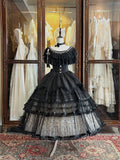 Unnamed Dusk Poem - Classic Lolita OP Dress, Tulle Skirt with Cross Accent and Accessories - image 1