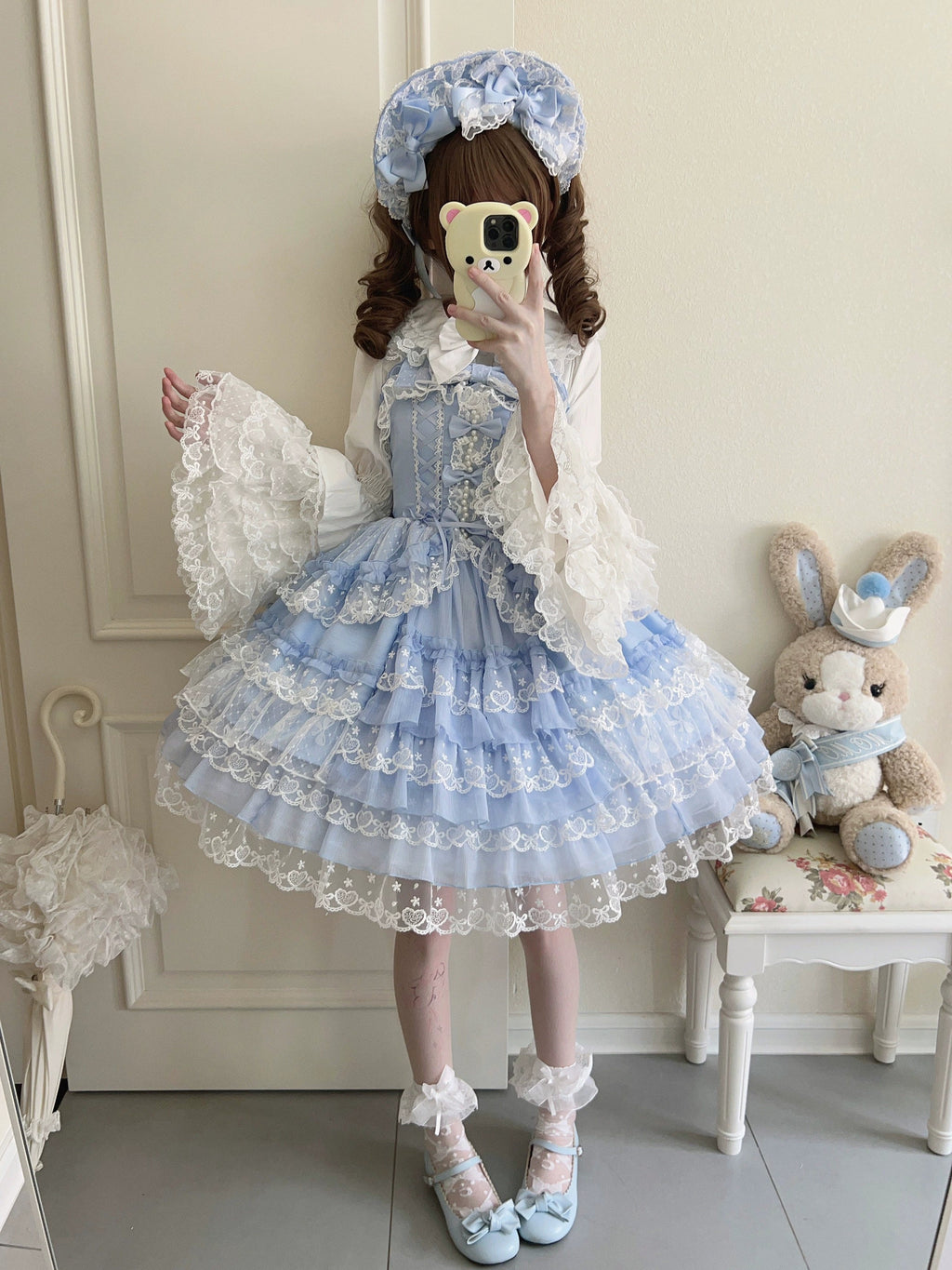 Sugar Girl Love Overture Sweet Lolita Tiered Ruffle JSK and Accessories - image 25