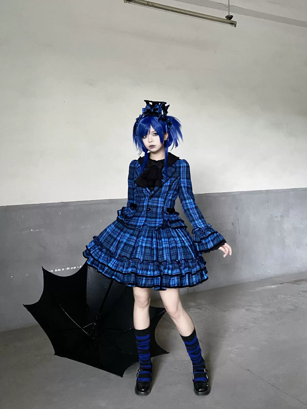 Chris's Notes - Old School Lolita Plaid Coat Set, Tiered Skirt - image 2