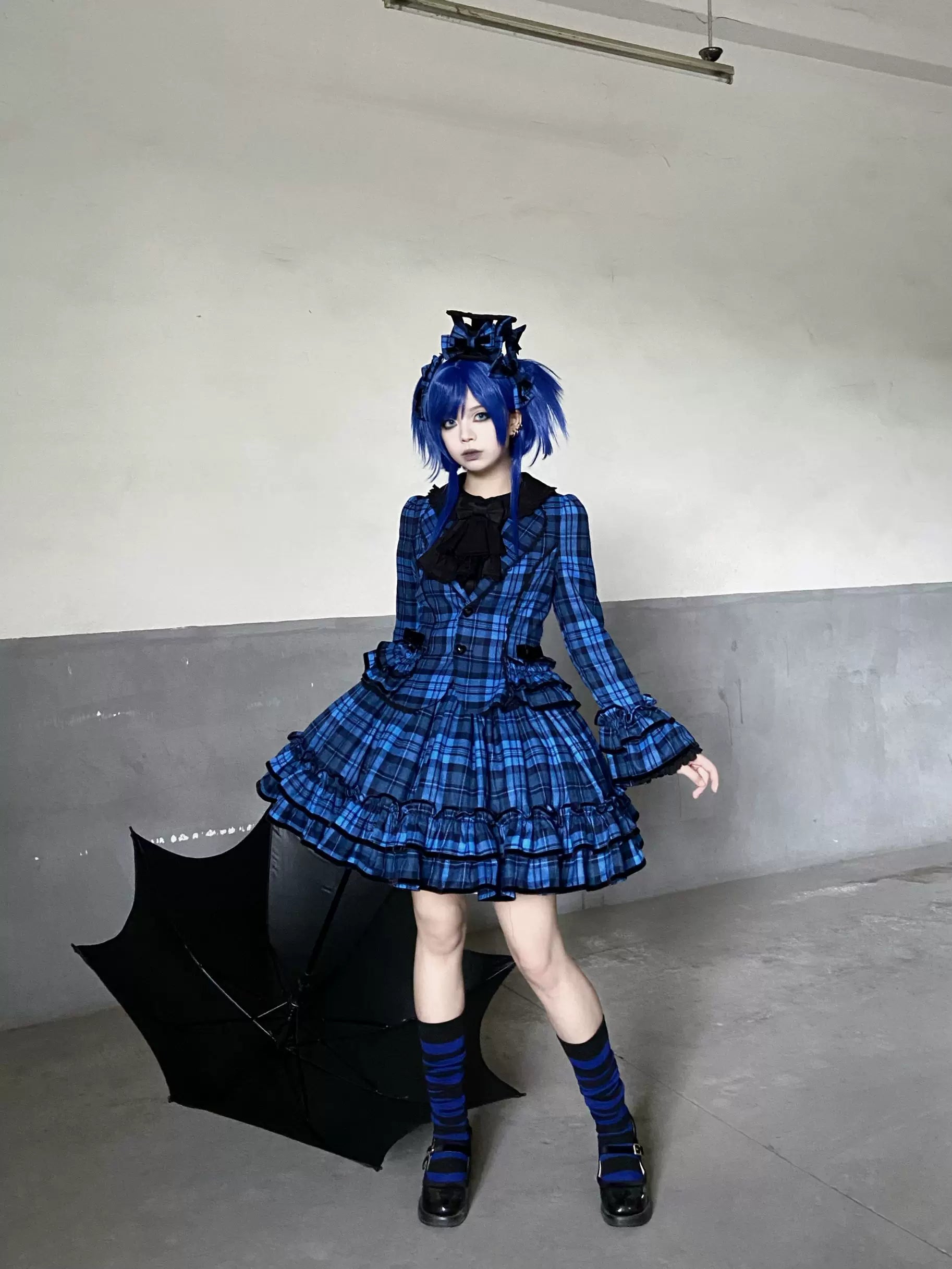 Chris's Notes - Old School Lolita Plaid Coat Set, Tiered Skirt - image 2