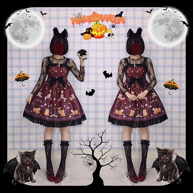 Vampire Cat - Normal Waist Lolita Halloween JSK Dress - image 6