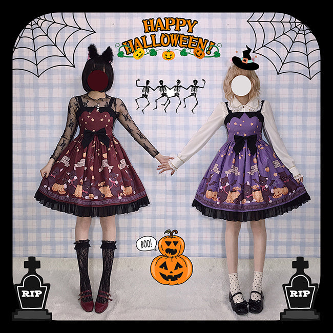 Vampire Cat - Normal Waist Lolita Halloween JSK Dress - image 2