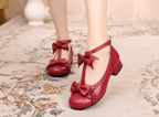 Mengjiang Kiri - Sweet Lolita Bow T-Strap Shoes - image 1