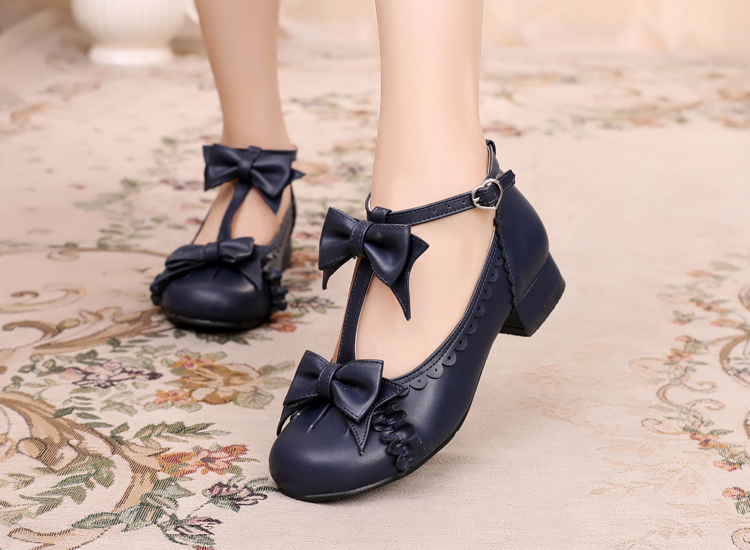 Mengjiang Kiri - Sweet Lolita Bow T-Strap Shoes - image 2