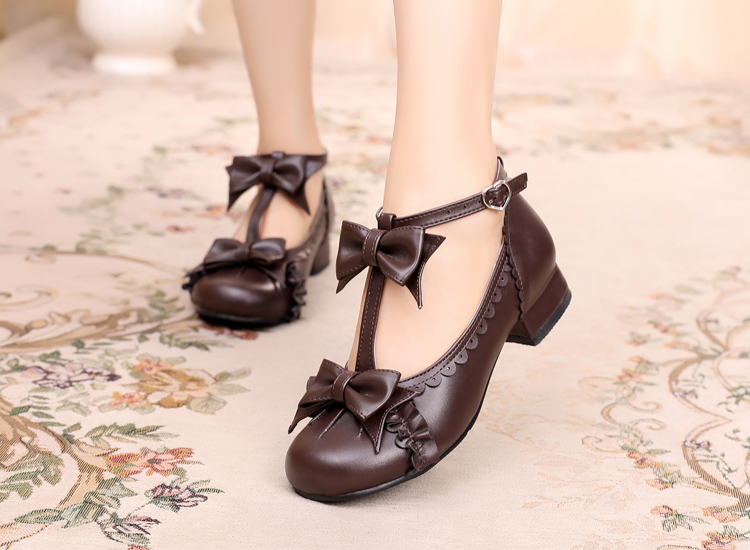 Mengjiang Kiri - Sweet Lolita Bow T-Strap Shoes - image 3