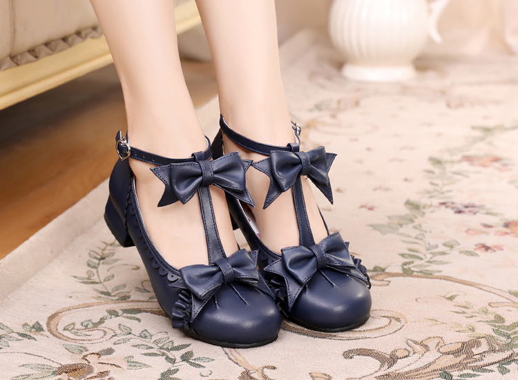 Mengjiang Kiri - Sweet Lolita Bow T-Strap Shoes - image 18