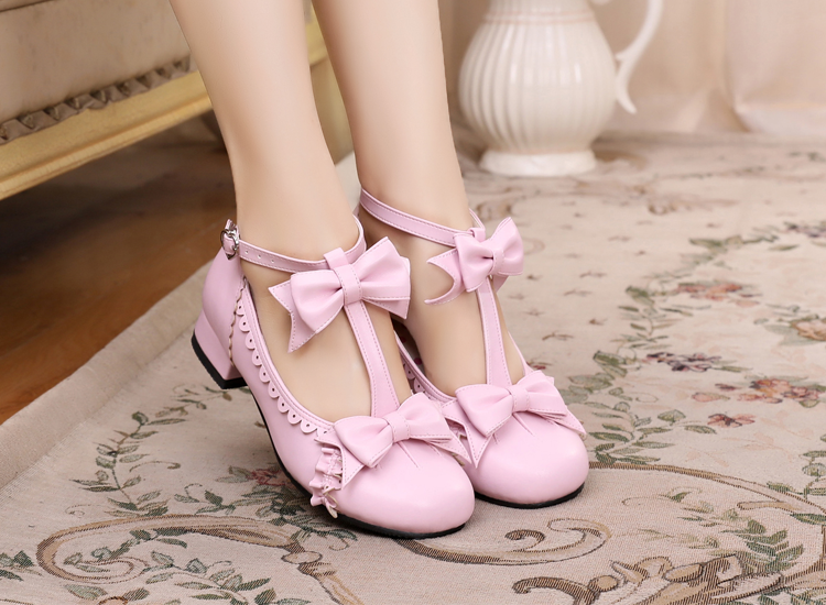 Mengjiang Kiri - Sweet Lolita Bow T-Strap Shoes - image 12