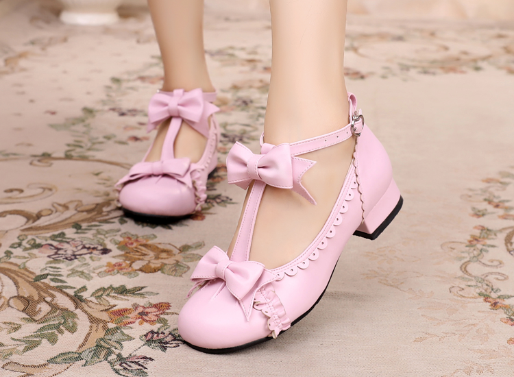 Mengjiang Kiri - Sweet Lolita Bow T-Strap Shoes - image 4