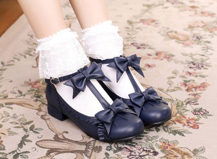 Mengjiang Kiri - Sweet Lolita Bow T-Strap Shoes - image 10