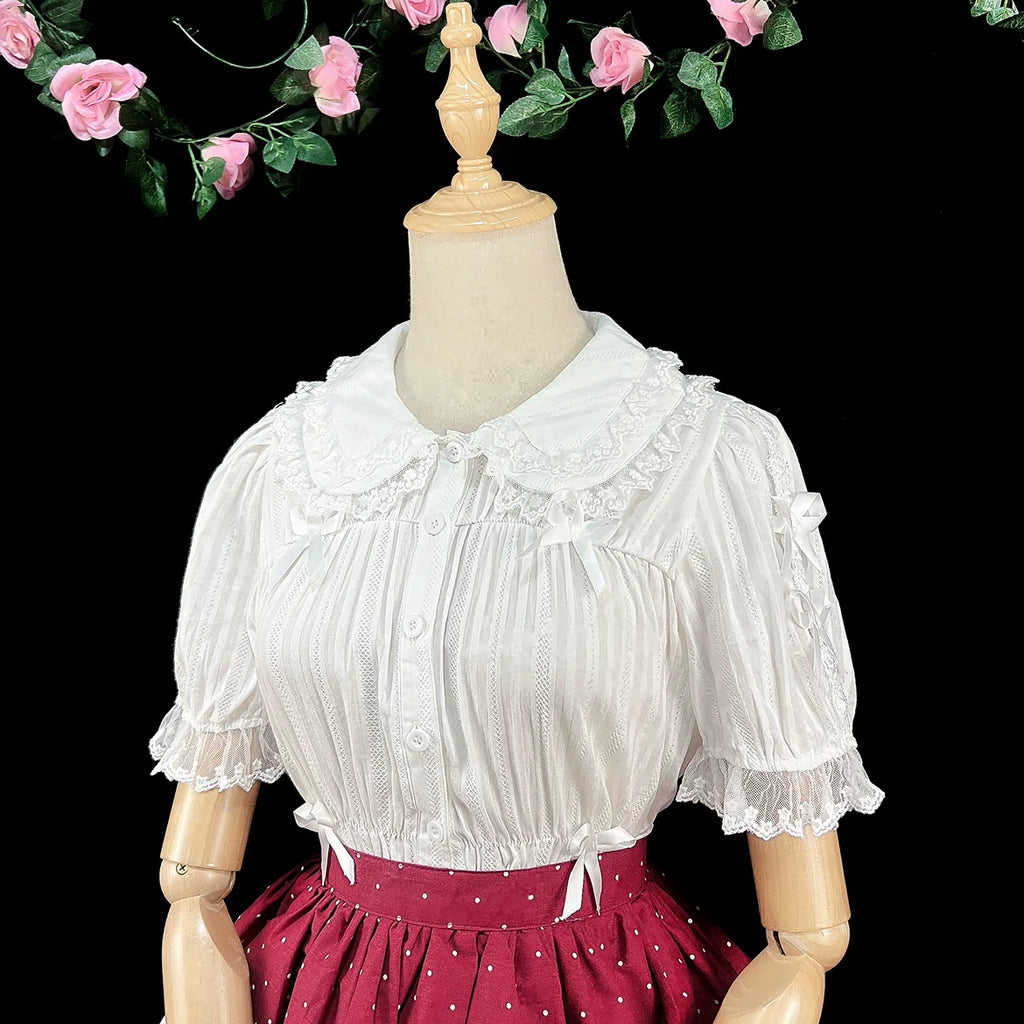 Sweet Lolita Doll Collar High-Waisted Blouse - image 12