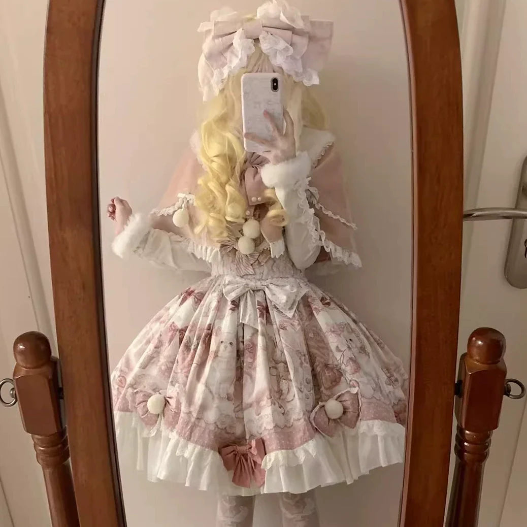 Dessert Catlets - Sweet Lolita JSK, Strawberry And Cat Prints - image 12