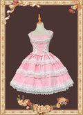 Mirror Doll - Old School Lolita Tiered Hem JSK with Polka Dot Lace and Accessories - image 2