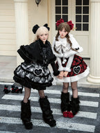 Snow Night Serenade - Fluffy Plaid Kawaii Lolita JSK, Reversible Cape and Accessories - image 22