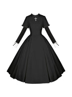 Nihil - Gothic Nun Lolita OP Dress, Irregular Hem Cape and Accessories - image 54