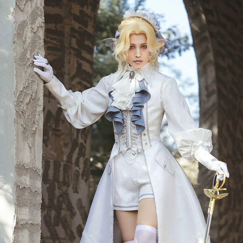 Crumbling Skeleton - Ouji Lolita Fishbone Embroideried Vest & Pants Suits - image 8