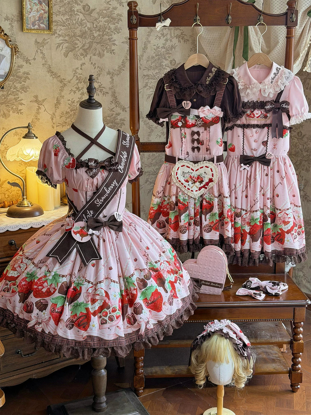 Strawberry Chocolate Lovers Sweet Lolita Embroidered Dress - image 28