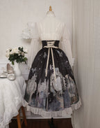Clock Butterfly - Gothic Lolita Printed Blouse and Corset Skirt Set - image 2