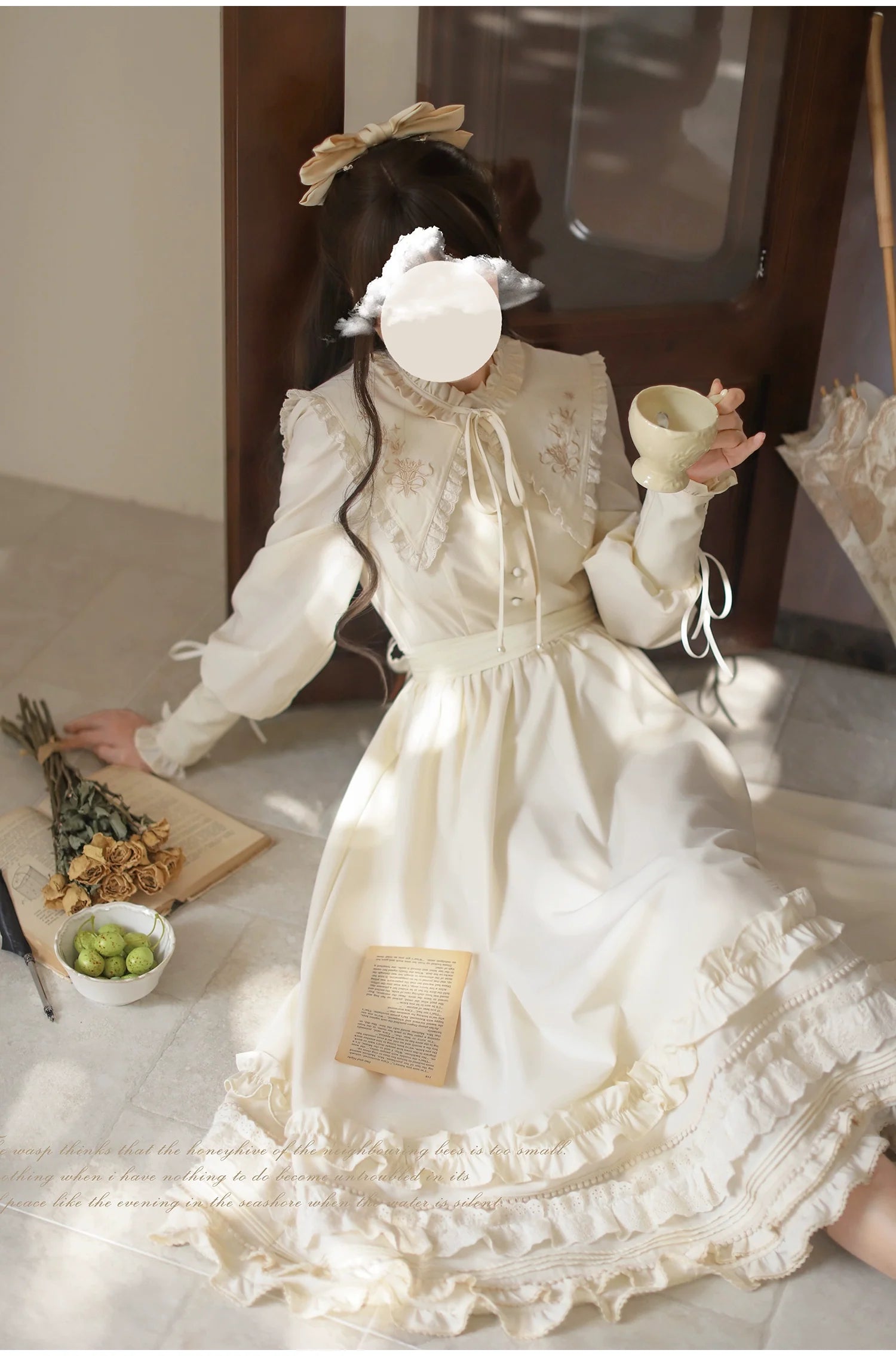 Wind Kiss Tulip - Classic Lolita OP Elegant Lolita Cardigan and Accessories - image 8