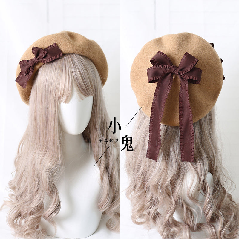 Sweet Bow Multicolors Lolita Wool Beret - image 2