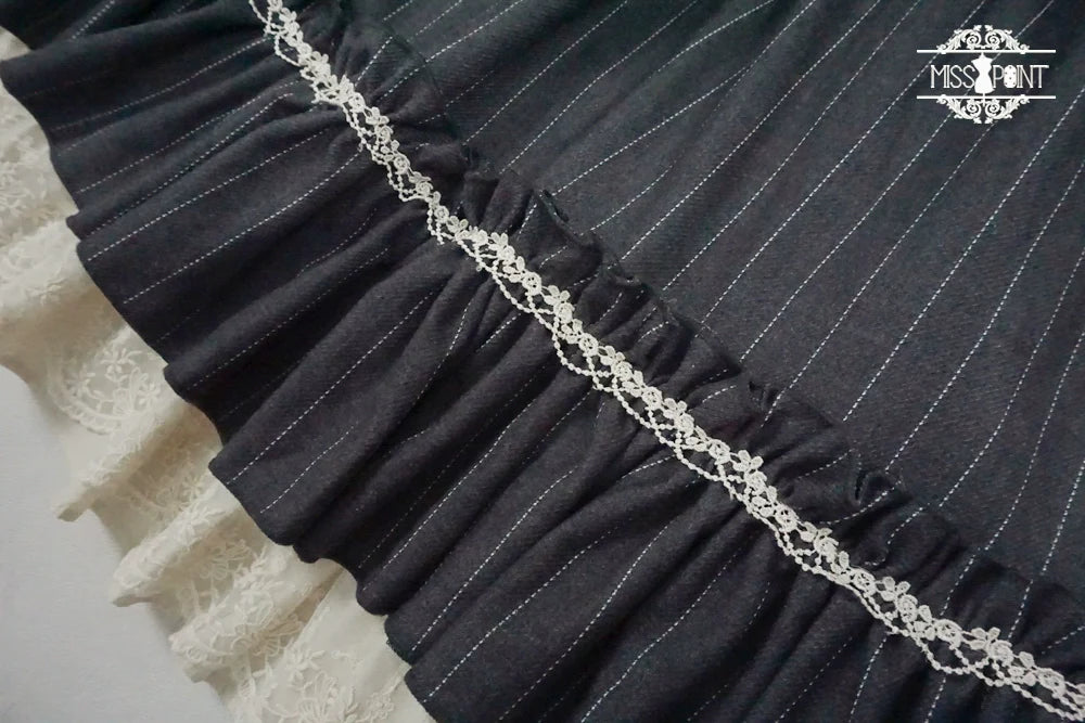 Rose Doll - Elegant Lolita Striped Fishbone Skirt - image 110