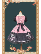 Chandelier - Old School Lolita OP Dress, Polka Dot, Chandelier Print and Accessories - image 8