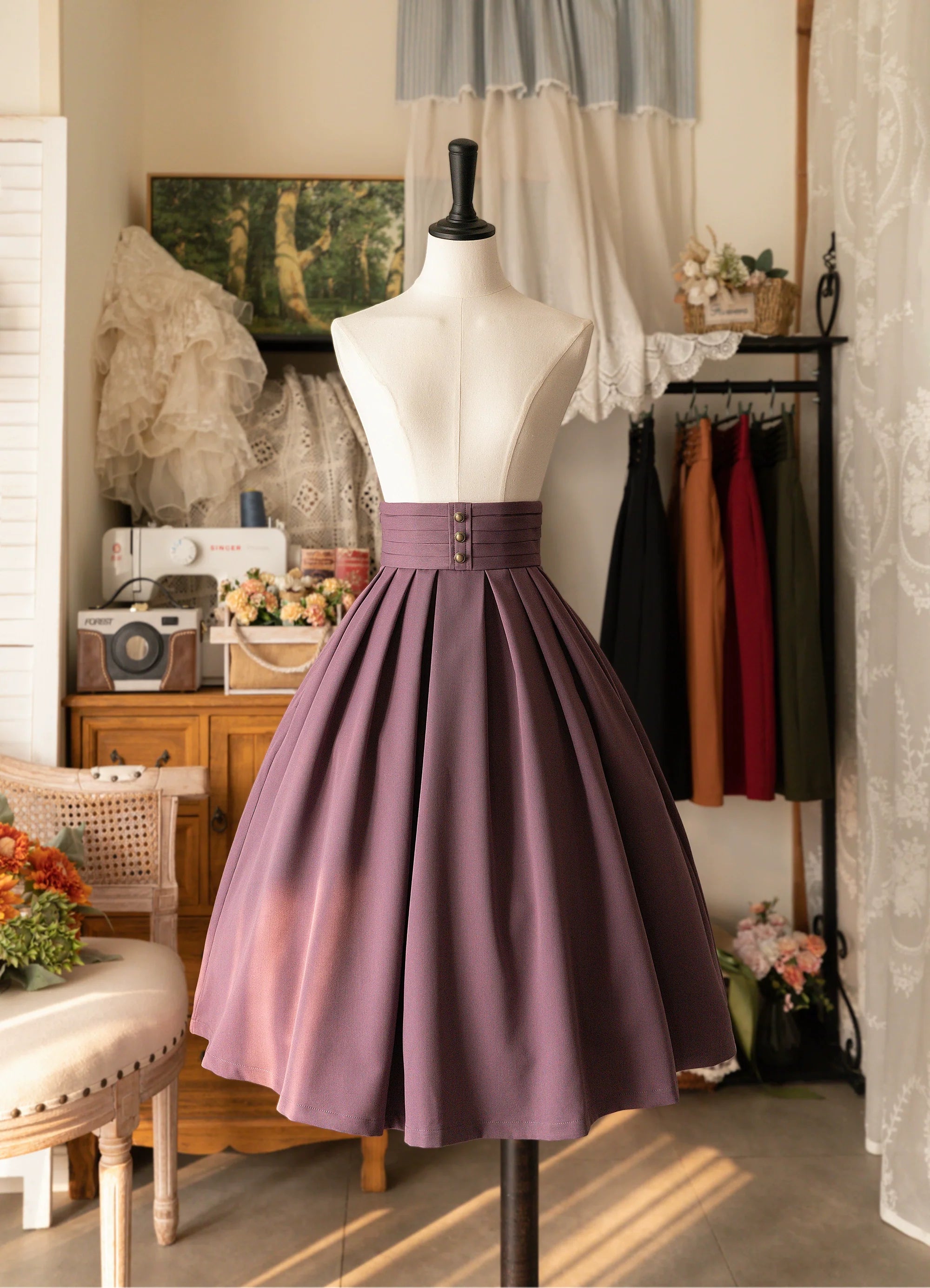 Forest Basket - Elegant Lolita Pleated SK - image 5