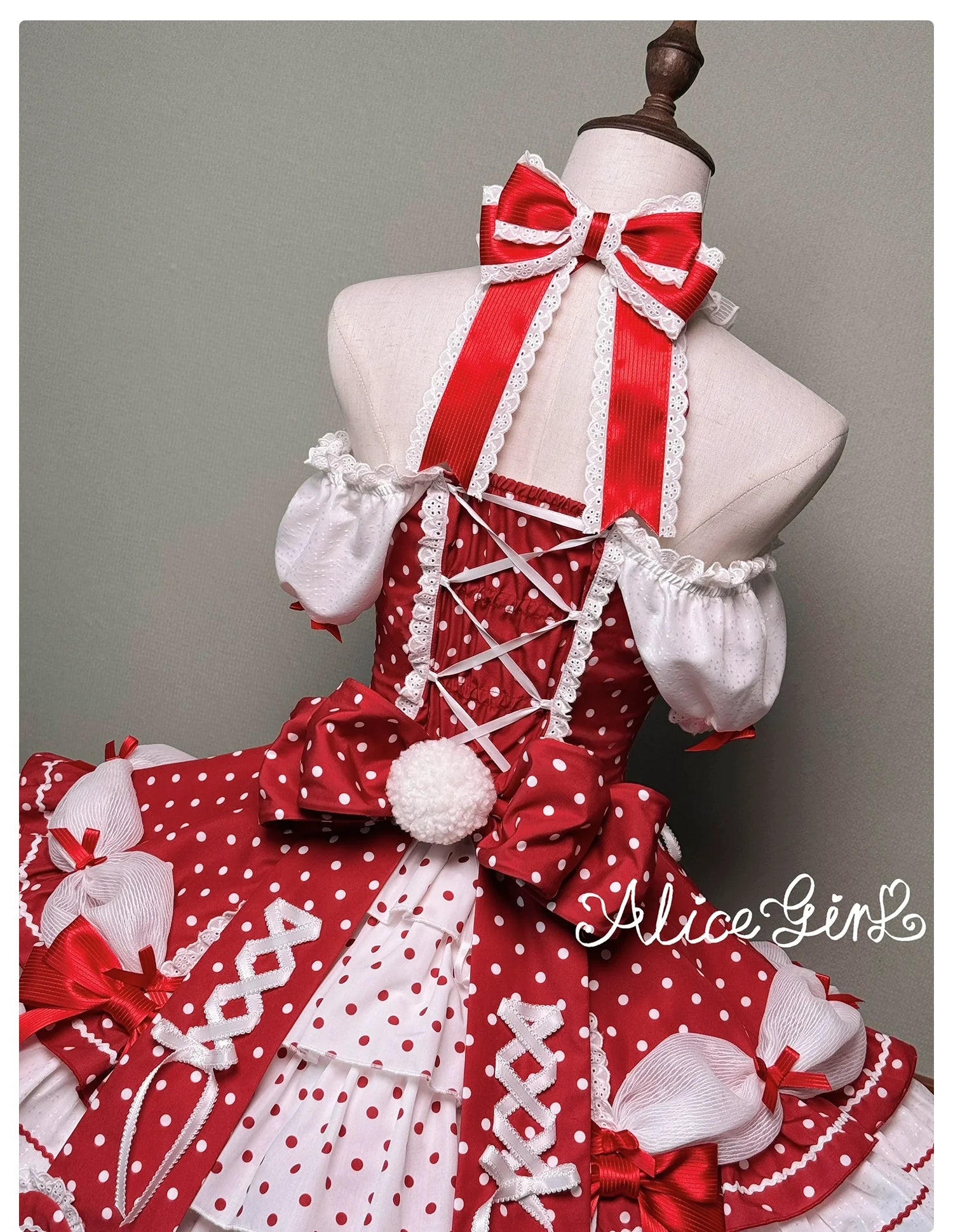 Old School Lolita Halter Neck OP Dress, Polka Dot Accent - image 59
