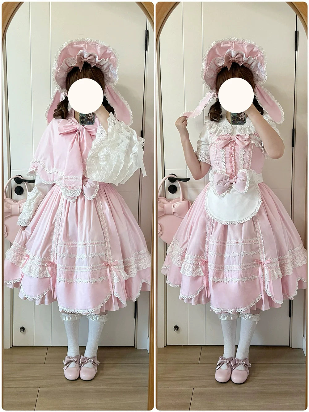 Vintage Petal Rabbit - Cotton Old School Lolita JSK Dress, Petal-Shaped Hem - image 45