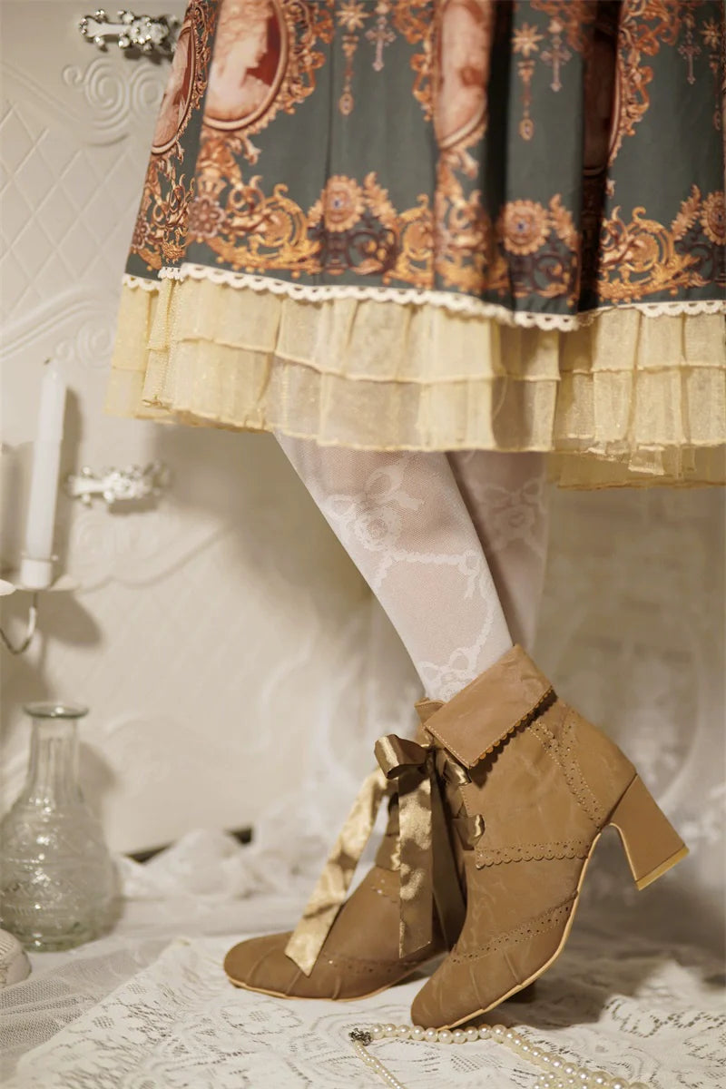 Lady Incognita - Retro Lolita Ankle Boots, Size Zipper - image 18