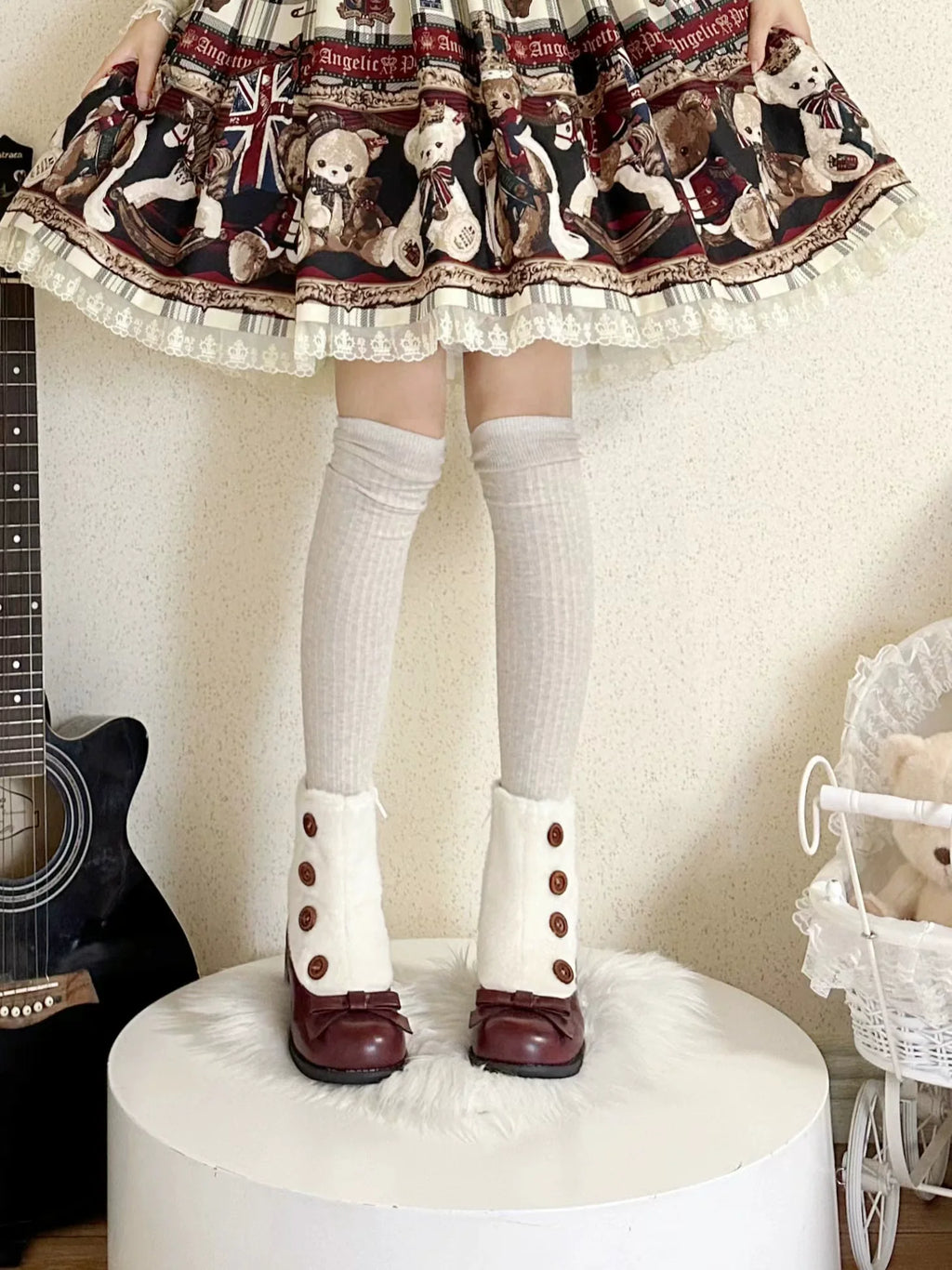 Winter Lolita Boots Fur Mary Jane Lolita Low Heel Shoes - image 6