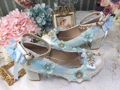 Wedding Lolita Floral Pointed Toe Heels - image 10