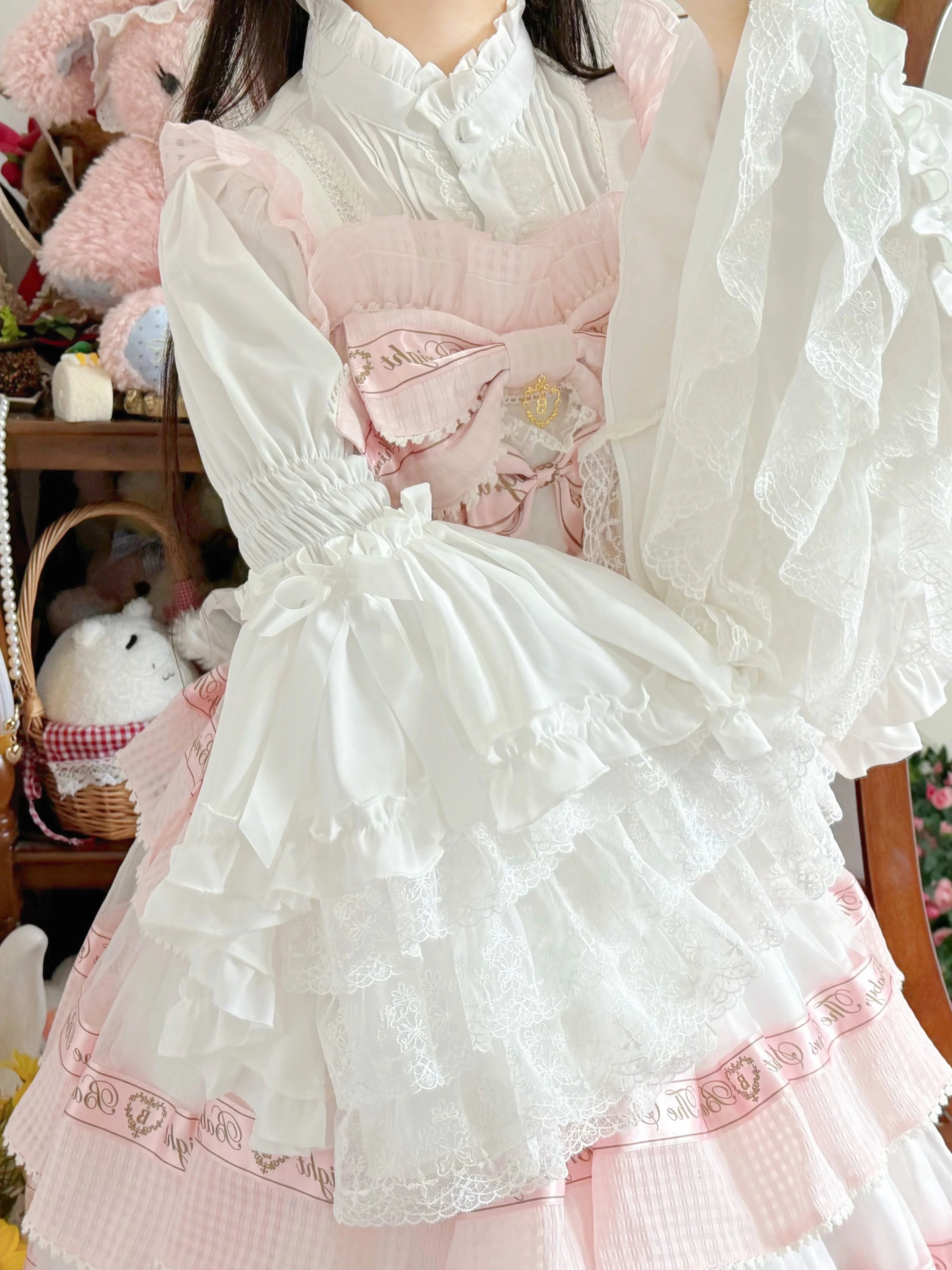 Gorgeous Sweet Lace Lolita Shirt, Hime Sleeve - image 9
