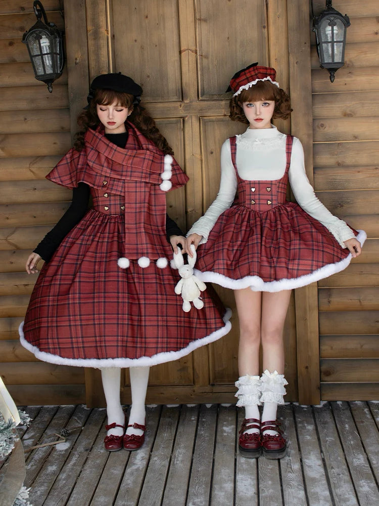 Wish Date - Twins Lolita Fishbone Bust-supporting JSK Winter Scarf-Cape and Accessories - image 1