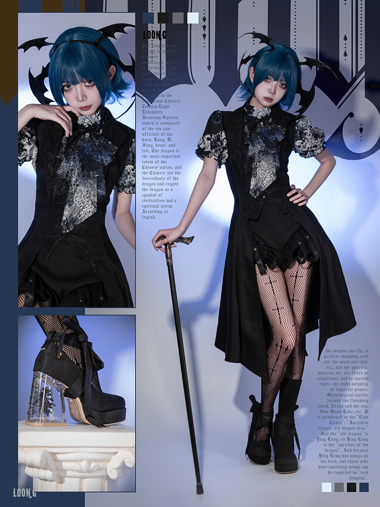 Floating Koi Land - Satin Classic Lolita Platform Shoes with Transparent Heel - image 14