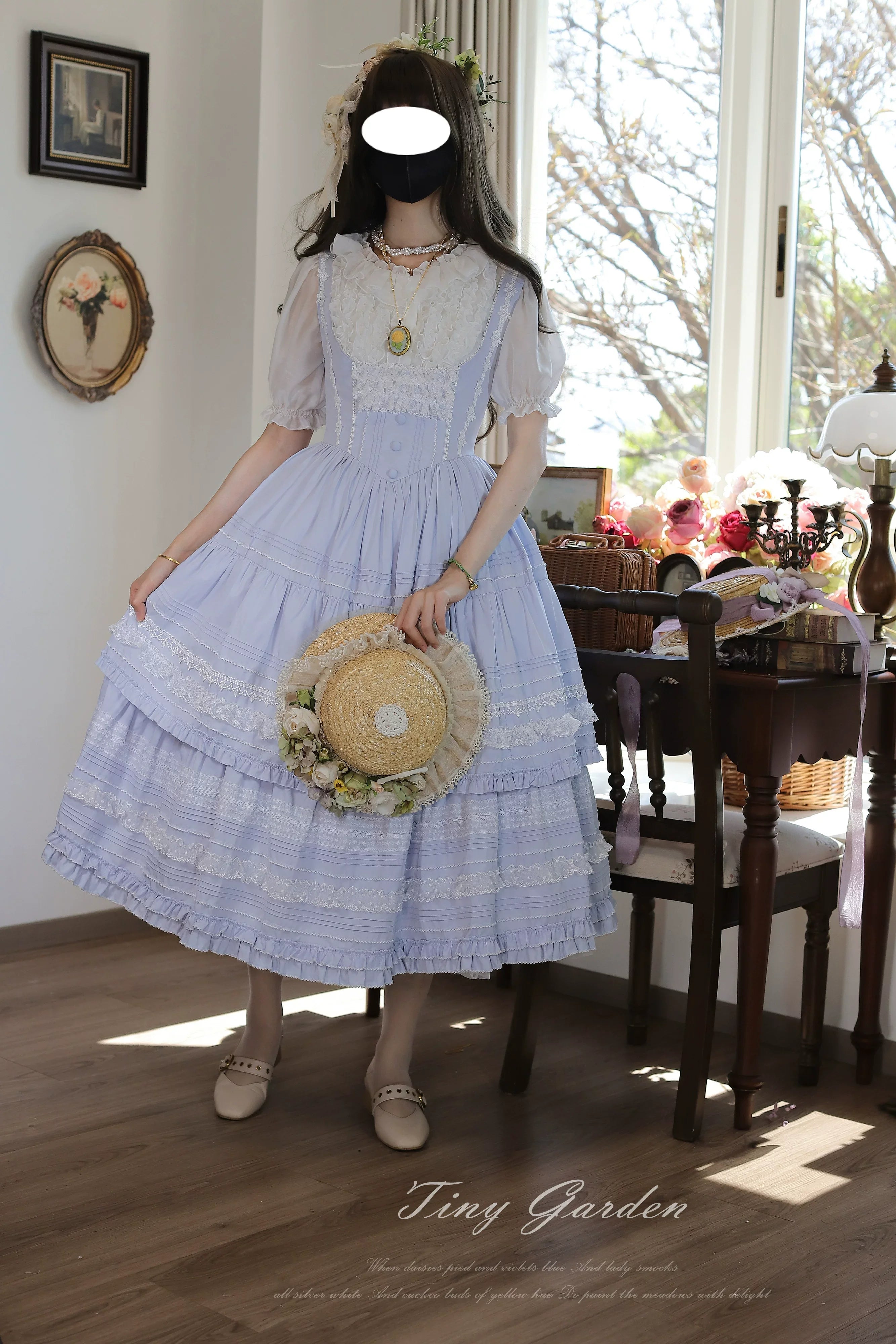 Marguerite Daisy - Classic Lolita Bust-supporting JSK Dress, Layered Lace - image 8
