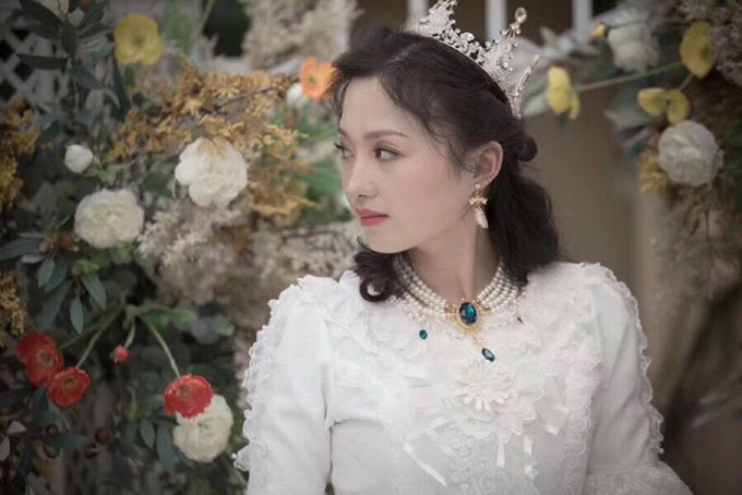 Lolita Pearl Necklace, Gemstone Pendant and Matching Ring Collection - image 9