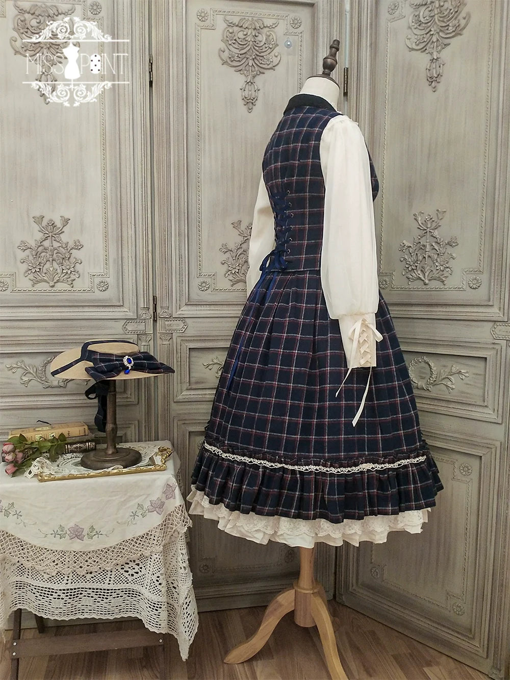 Rose - Elegant Lolita Fishbone Grid Skirt Customized - image 76