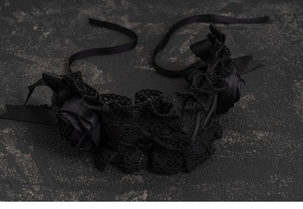 Gothic Handmade Black Rose Hairband - image 12