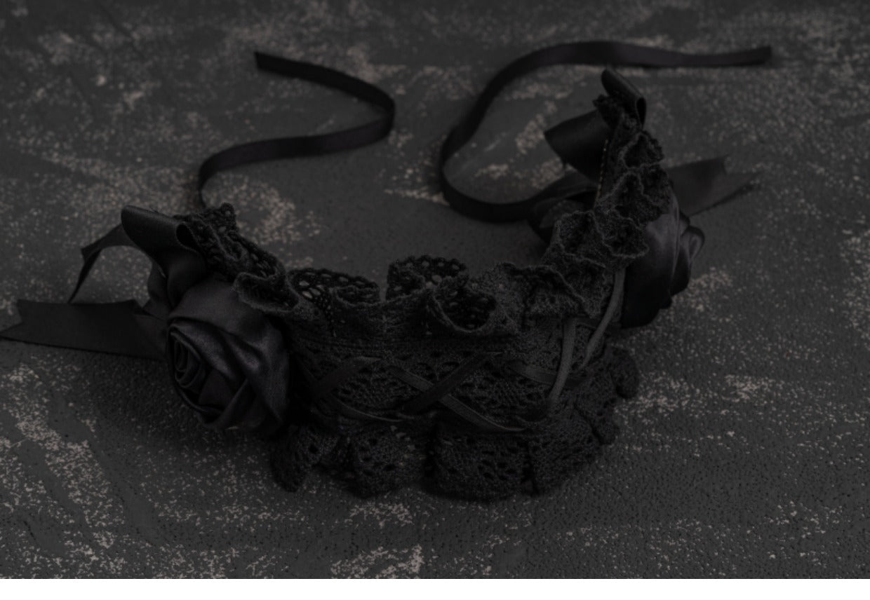 Gothic Handmade Black Rose Hairband - image 12