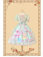 Macaron Dolly House - Sweet Lolita OP Printed Dress, Side Zipper and Accessories - image 8